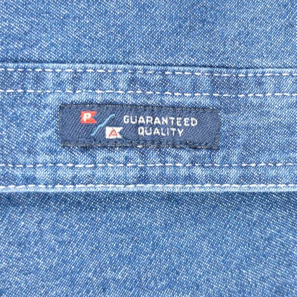 Men’s XL Denim Shirt Relaxed Fit Long Sleeve Button Down Workwear Dark Wash NWT - Picture 9 of 12